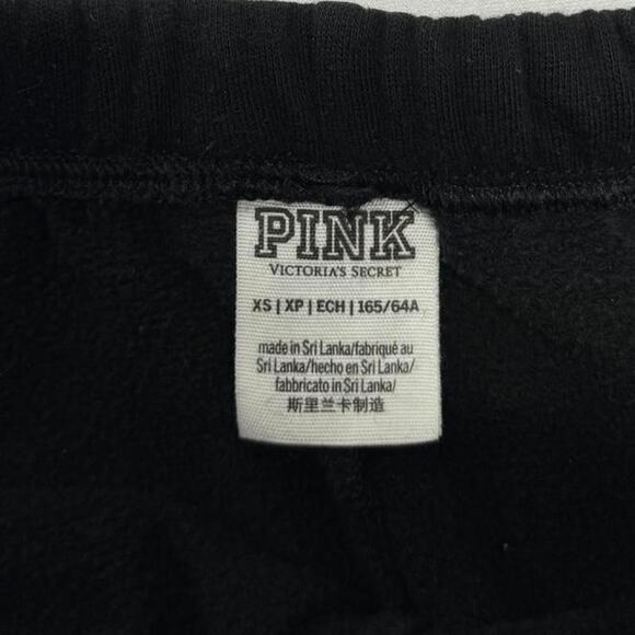 PINK Victorias Secret Black Cotton Sweatpants Size XS - Picture 3 of 7